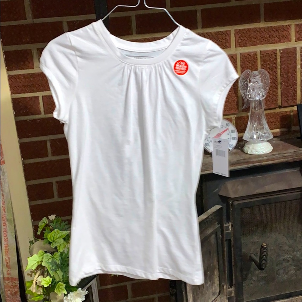 Brand new scrunch neck white t shirt